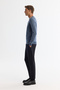 Men's Indigo Textured Basic Sweater E 005110 - 4