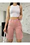 Cargo Pocketed High-Waist Stretchy Bermuda Shorts - 3