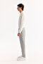 Men's Gray Side Elastic Bi-Stretch Lightly Striped Slim Fit Trousers A52Y3203 - 3