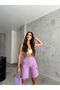 Cargo Pocketed High-Waist Stretchy Bermuda Shorts - 3