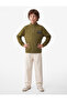 Cotton Zippered Long Sleeve Printed Stand Collar Sweatshirt