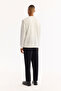 Men's Ecru Crew Neck Textured Elastane Regular Fit Sweatshirt A52Y1220 - 4