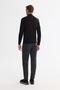 Men's Black Half Turtleneck Textured Knitwear Regular Fit Sweater E005108 - 4