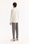 Men's Ecru Crew Neck Cotton Bi-Stretch Printed Regular Fit Sweatshirt A52Y1210 - 4
