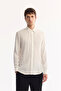 Men's White Button-Down Collar Cotton Soft Touch Textured Regular Fit Shirt A52Y2055