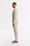 Men's Beige Mono Collar Lightweight Soft Touch Blazer Comfort Slim Fit Jacket A51Y4017 - 3
