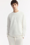 Men's White Crew Neck Printed Bi-Stretch Interlock Regular Fit Sweatshirt A51Y1235 - 5
