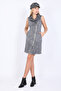 Women's Gray Zippered Jean Dress
