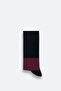 Men's Black-Burgundy Blocked Bamboo Socks A42Y8509