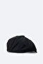 Men's Black Wool Blend Buttoned Cap Hat A42Y9272 - 2