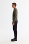 Men's Khaki Crew Neck Viscose Blend Basic Knitwear Regular Fit Sweater B005021 - 3