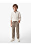 Pique Fabric Barrel Cut School Sweatpants with Pockets and Tie Waist