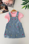 My Little One's Baby Girl Gilet Set with Colorful Heart Embroidery Detail - Pink
