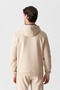 Men's Beige Hooded Raised 3 Thread Cotton Sweatshirt E 001018 - 5