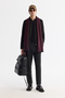 Men's Black Suede Textured Front Zipper Thin Coat B 006002 - 6