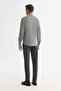 Men's Gray Buttoned Collar 100% Cotton Regular Fit Shirt B002033 - 4