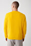 Men's Yellow Crew Neck 3 Thread Raised Cotton Sweatshirt E 001017 - 4