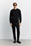Men's Black Crew Neck Viscose Blend Basic Knitwear Regular Fit Sweater B005021 - 7