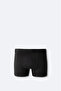 Men's Black Basic Cotton Single Regular Fit Boxer B009510