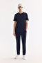 Men's Navy Blue Crew Neck Soft Touch Basic Regular Fit T-Shirt B001171 - 5