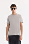 Men's Light Gray Crew Neck Bi-Stretch Soft Touch Basic Regular Fit T-Shirt B001031 - 8