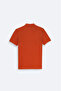 Men's Dark Orange 100% Cotton Cool Polo Collar T-Shirt E 001004 - 8