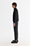 Men's Black Suede Textured Front Zipper Thin Coat B 006002 - 3