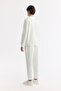 Men's White Crew Neck Printed Bi-Stretch Interlock Regular Fit Sweatshirt A51Y1235 - 4