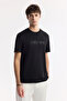 Men's Black Crew Neck Printed Bi-Stretch Interlock Regular Fit T-Shirt A51Y1132 - 5