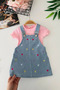 My Little One's Baby Girl Gilet Set with Colorful Heart Embroidery Detail - Pink - 4