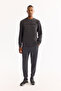 Men's Anthracite Flexible Interlock Fabric Elastic Leg Sweatpants B 003400 - 8