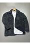 Black Buttoned Plush Wellsoft Oversize Cut Jacket with Double Pockets - 2
