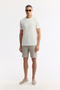 Men's Ecru Crew Neck Viscose Blend Jacquard Regular Fit T-Shirt A51Y1041 - 5