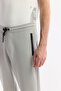 Men's Gray Stretch Interlock Fabric Elastic Leg Sweatpants B 003400 - 5