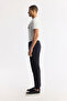 Men's Black Elastic Waist Bi-Stretch Technical Fabric Slim Fit Trousers A51Y3077 - 2