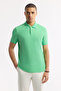 Men's Neon Green Non-Curling Polo Neck 100% Cotton Basic Regular Fit T-Shirt B001032 - 6