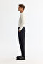 Men's Black Wrinkle-Free Quick-Drying Elastic Waist Flexible Technical Fabric Slim Fit Pants A42Y3065 - 2