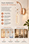 Defne Stylish Led Sconce with Butterfly Stone Pendant Lamp in Rose Gold - 4