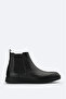 Men's Black 100% Leather Flexible Sole Chelsea Boots A32y8028