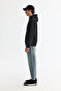 Men's Black Hooded Printed Elastane Regular Fit Sweatshirt A42Y1332 - 3