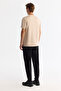 Men's Beige Crew Neck Printed Elastane Regular Fit T-Shirt A42Y1017 - 4