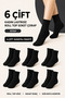 Women's 6-Piece Non-Elastic Roll Top Comfortable Socks Pack 578 Black