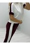 Women's Modal Fabric Stripe Detailed Comfortable Cut Soft Textured Daily Sports Tracksuit Set - 8