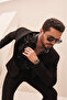 Men's Black Mono Collar Flexible Double Slit Unlined Comfort Slim Fit Jacket A32Y4001