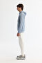 Men's Light Blue Hooded Cotton Printed Elastane Regular Fit Sweatshirt A42Y1321 - 3