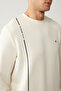 Men's Ecru Crew Neck Printed Soft Touch Regular Fit Sweatshirt A41Y1224 - 5
