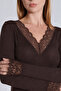 8547 Lace Detailed Cashmere Micro Modal Ultra Light Long Sleeve Blouse - 2