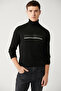 Men's Black Turtleneck Cotton Knitwear Sweater A32Y5144 - 3