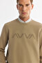 Men's Mink Crew Neck Cotton Printed Elastane Regular Fit Sweatshirt A42Y1227 - 2