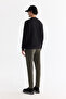 Men's Black Crew Neck Cotton Printed Elastane Regular Fit Sweatshirt A42Y1260 - 4
